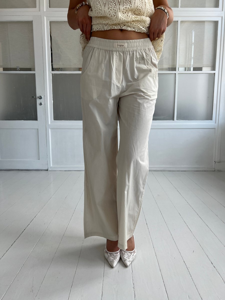 Gaspar Honolulu beige poplin pants - Aaberg DK