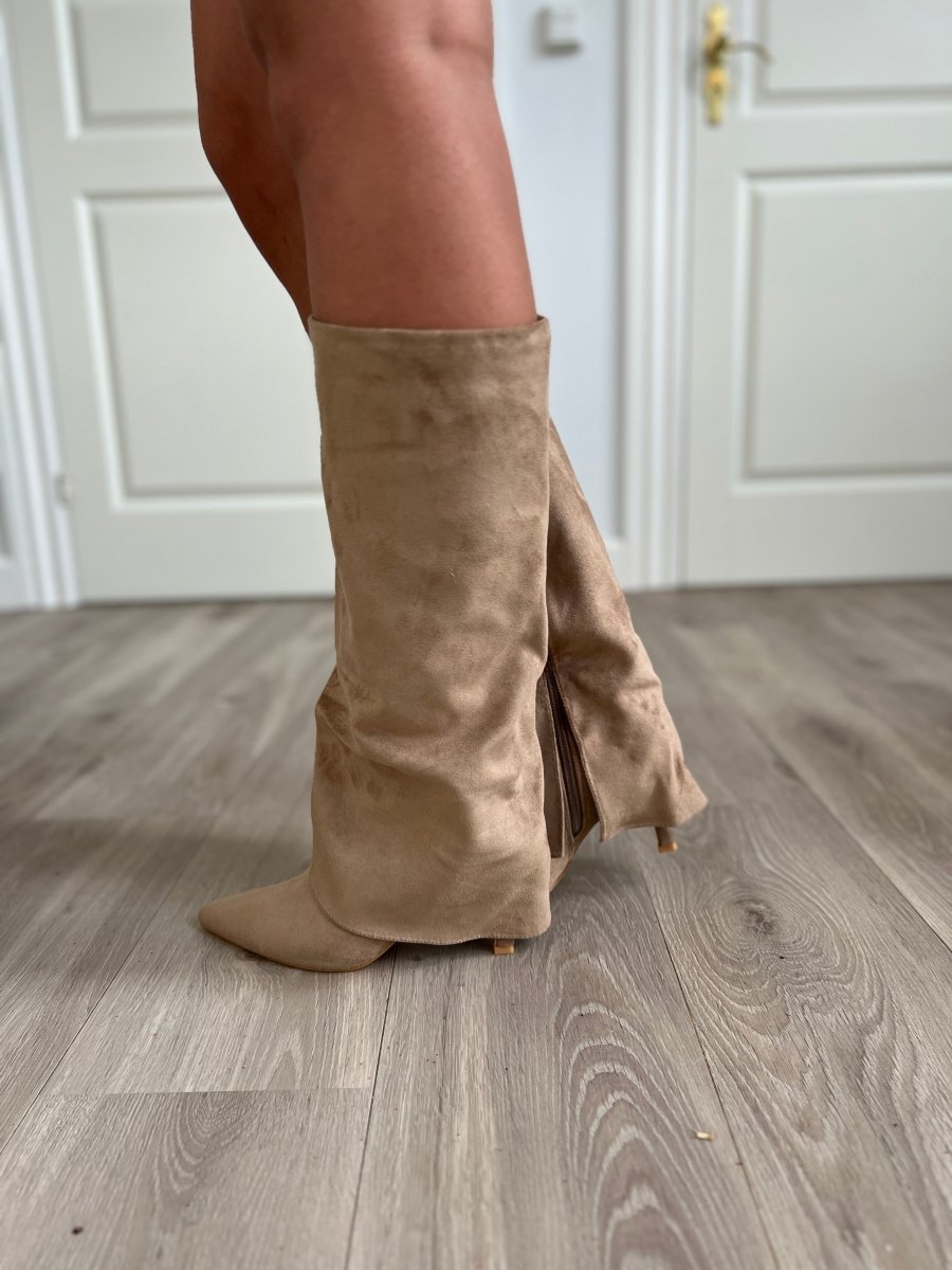 Joia beige heel boot - Aaberg DK