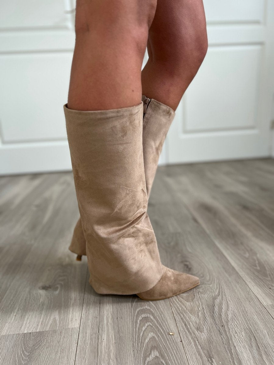 Joia beige heel boot - Aaberg DK