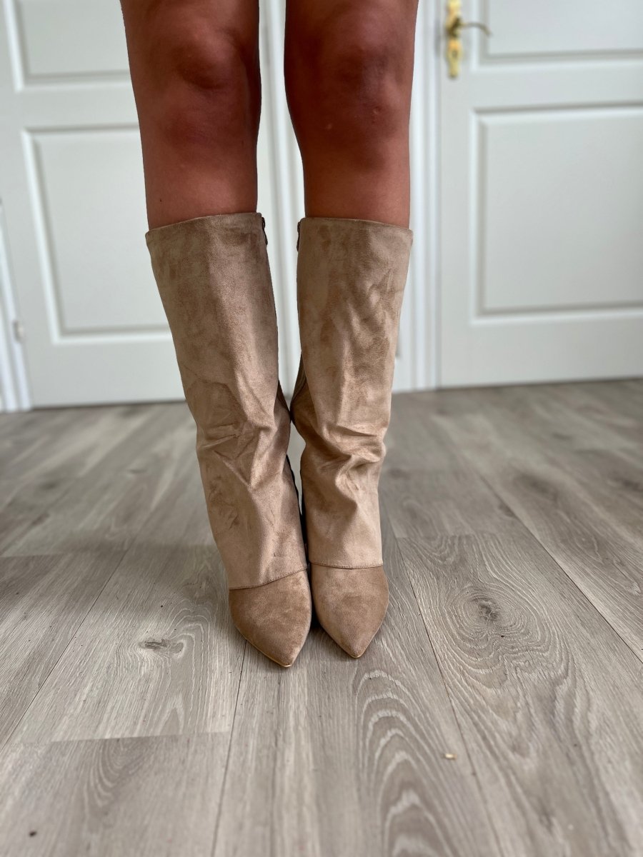Joia beige heel boot - Aaberg DK
