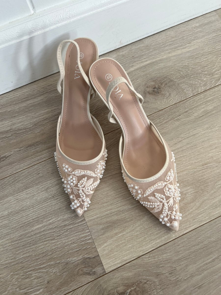 Joia beige heels - Aaberg DK