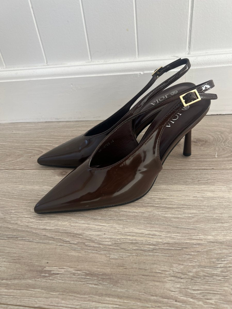 Joia dark brown heels - Aaberg DK