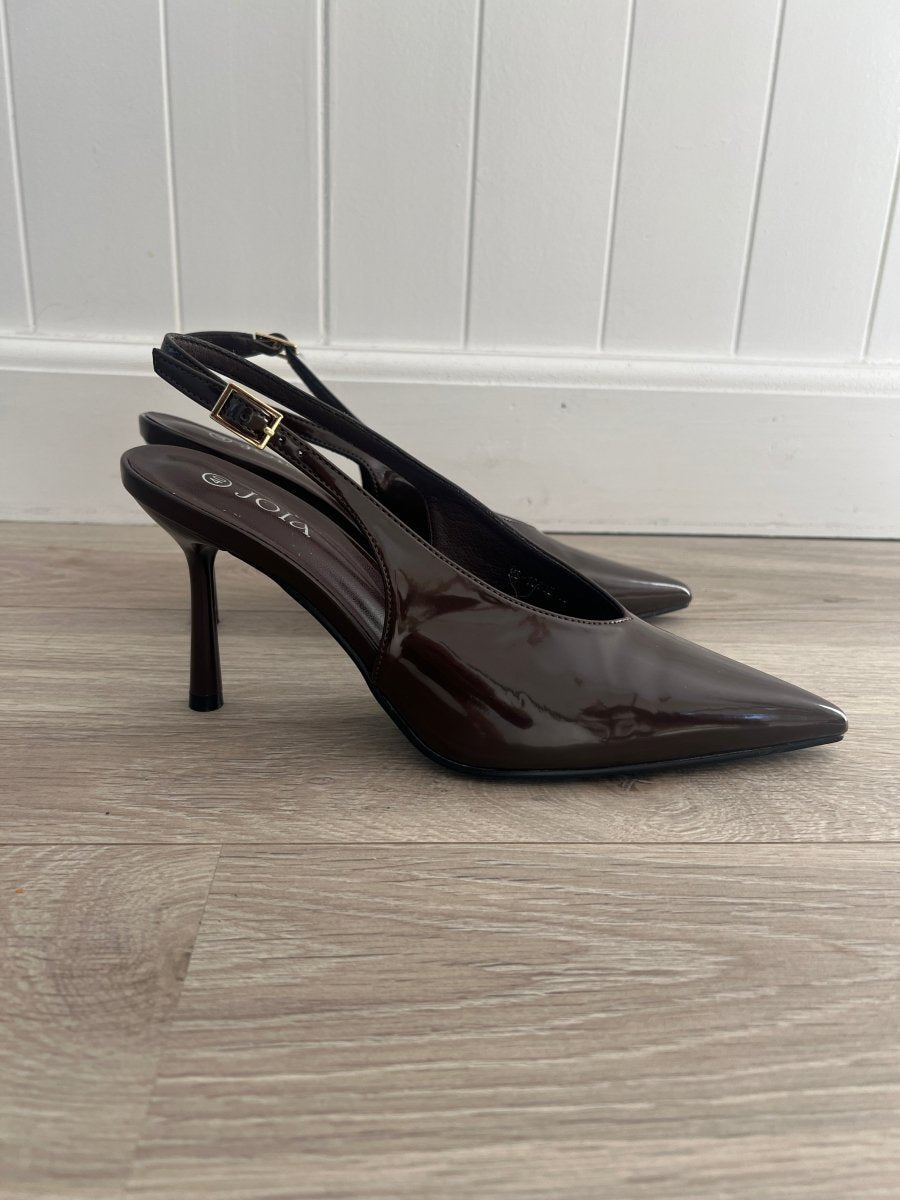 Joia dark brown heels - Aaberg DK