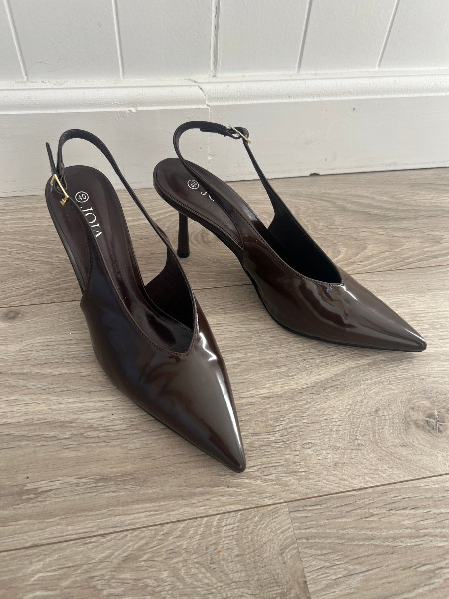 Joia dark brown heels - Aaberg DK