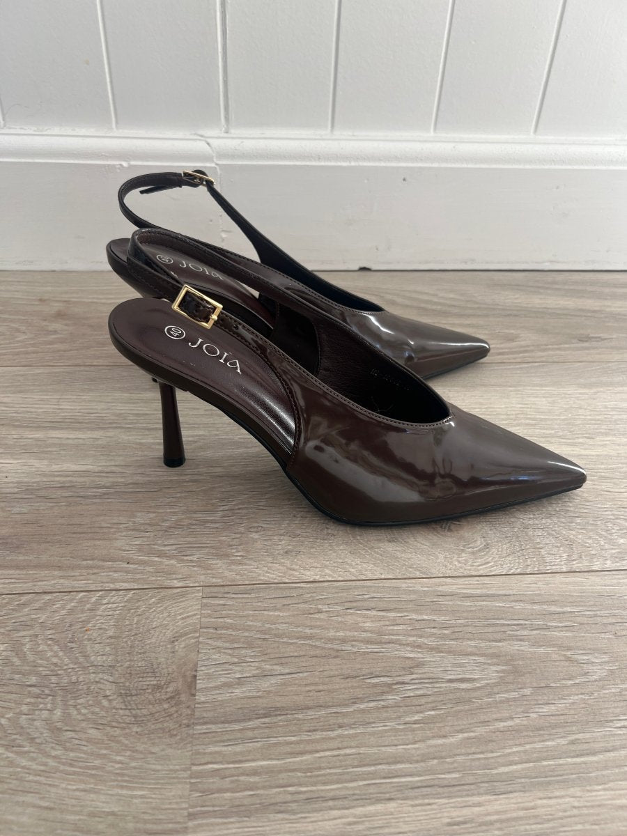 Joia dark brown heels - Aaberg DK