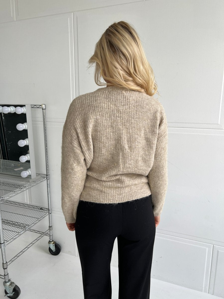 Lucce beige wrap cardigan - Aaberg DK