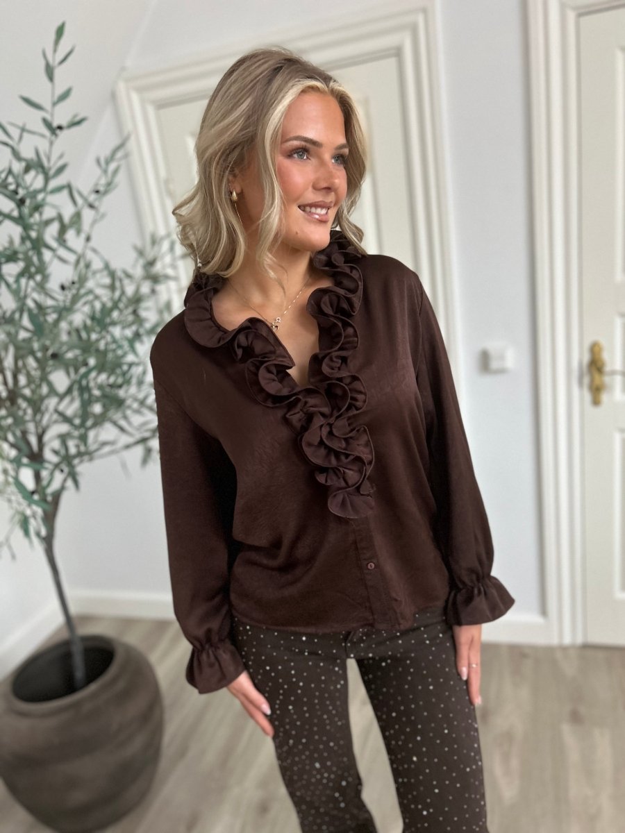 LUZABELLE choko satin Blouse - Aaberg DK
