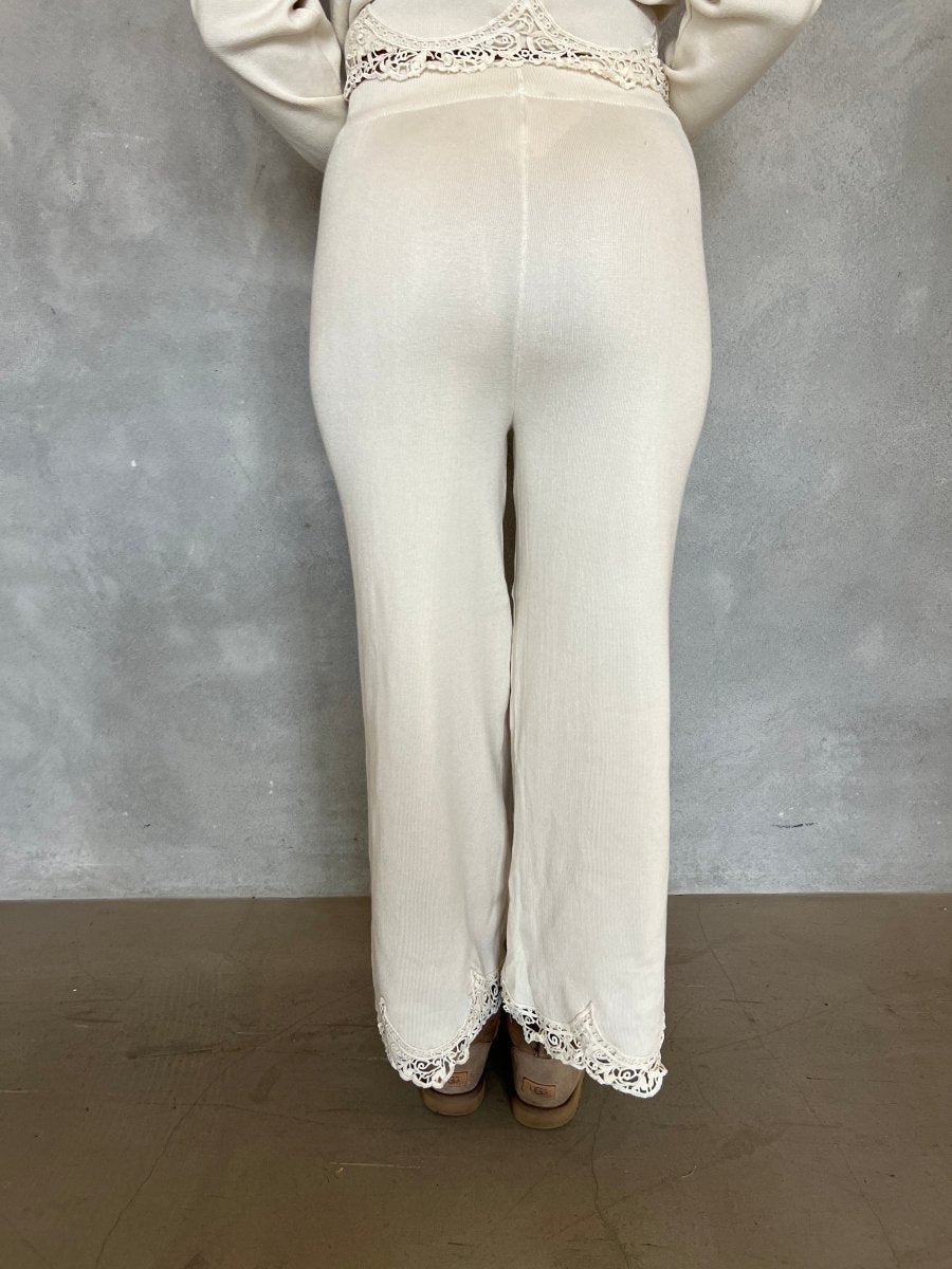 May beige knit pants - Aaberg DK