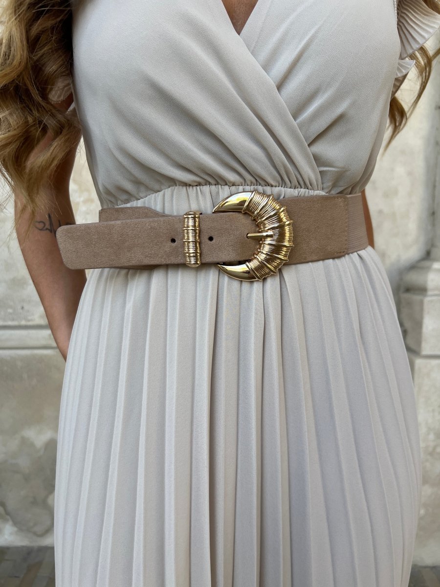 Nora elastic belt beige - Aaberg DK