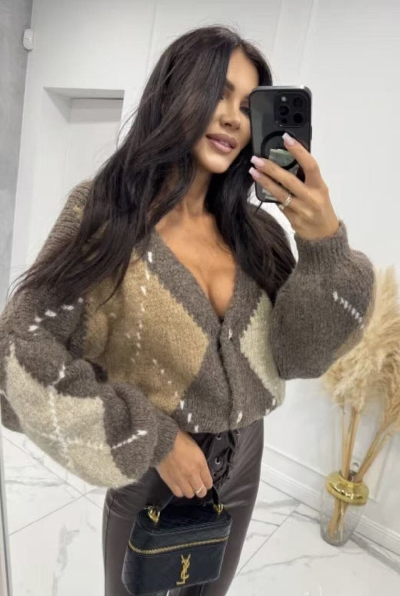 Selma taupe cardigan - Aaberg DK