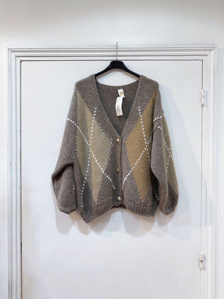 Selma taupe cardigan - Aaberg DK