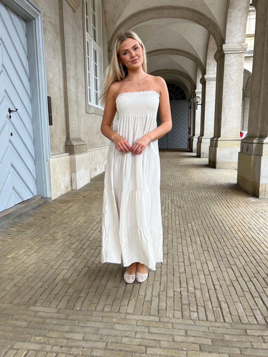 Syma beige summer dress - Aaberg DK