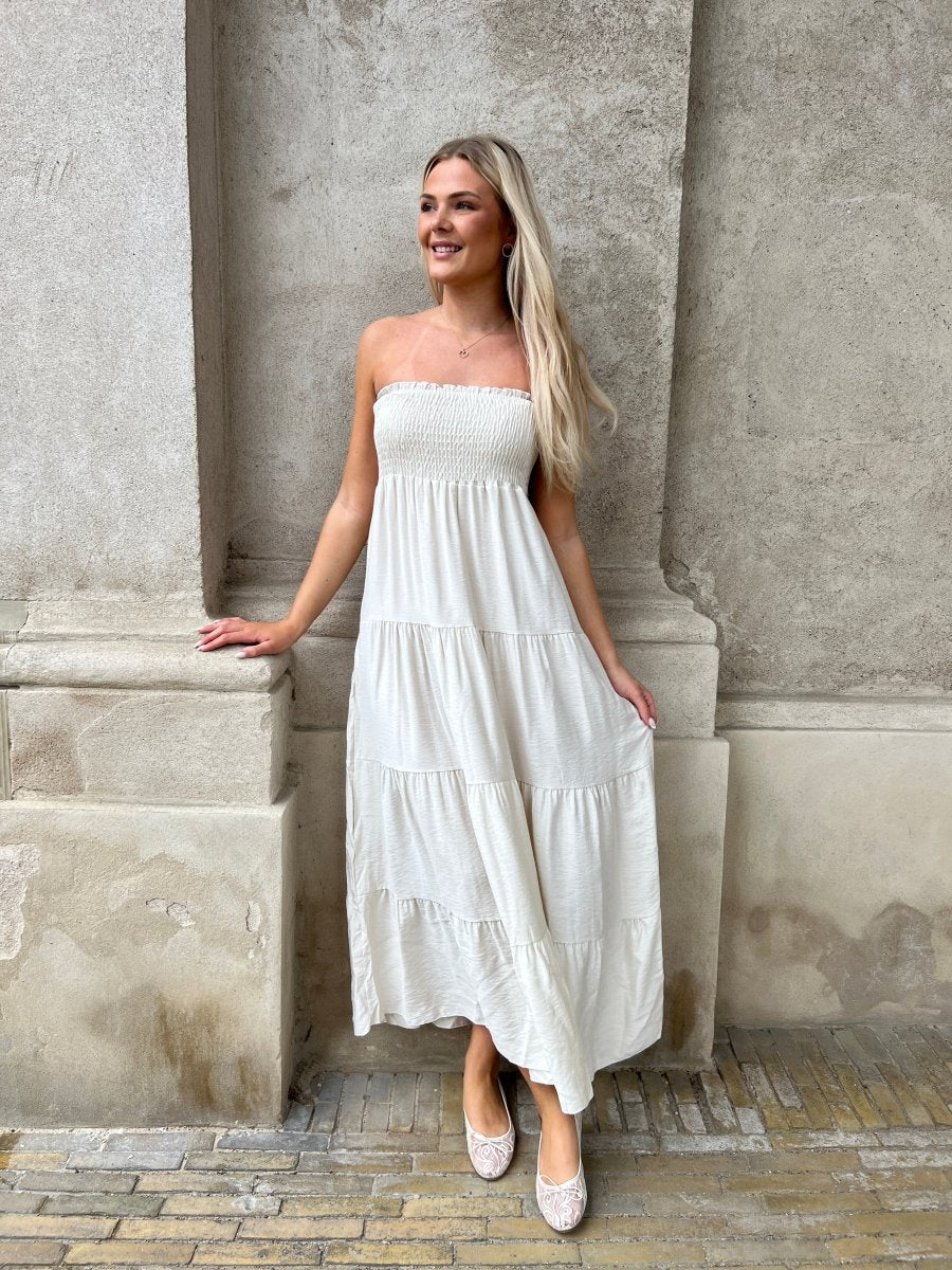 Syma beige summer dress - Aaberg DK