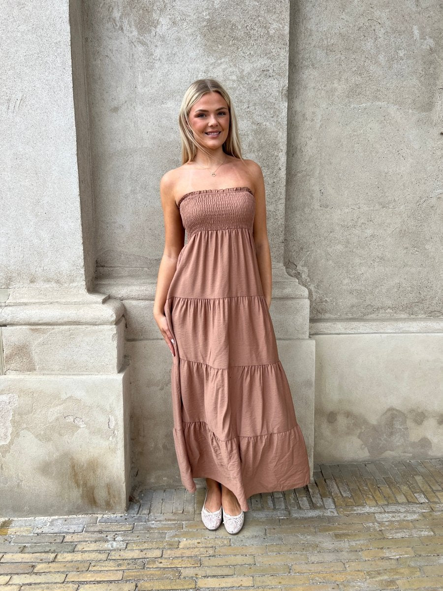Syma caramel summer dress - Aaberg DK