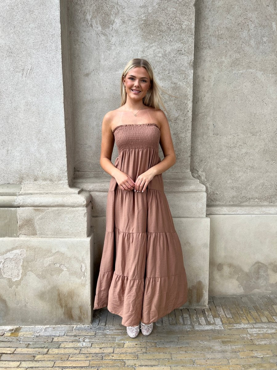 Syma caramel summer dress - Aaberg DK