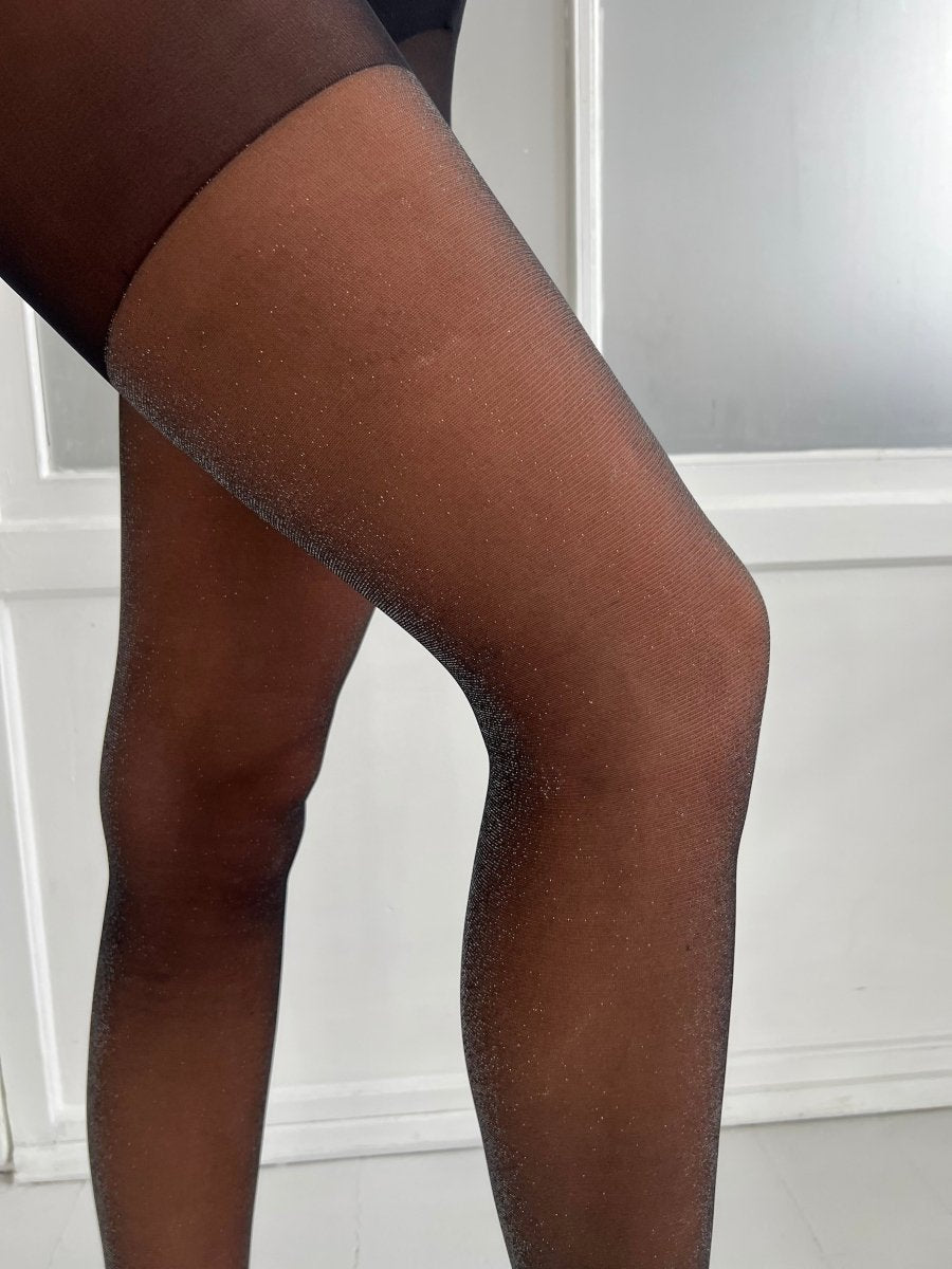 Tights black with silver - Aaberg DK