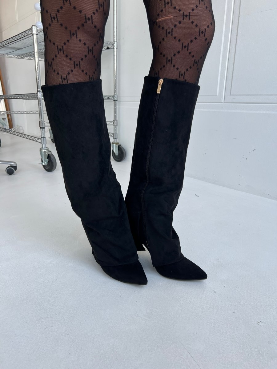 Todzi black folded boots - Aaberg DK