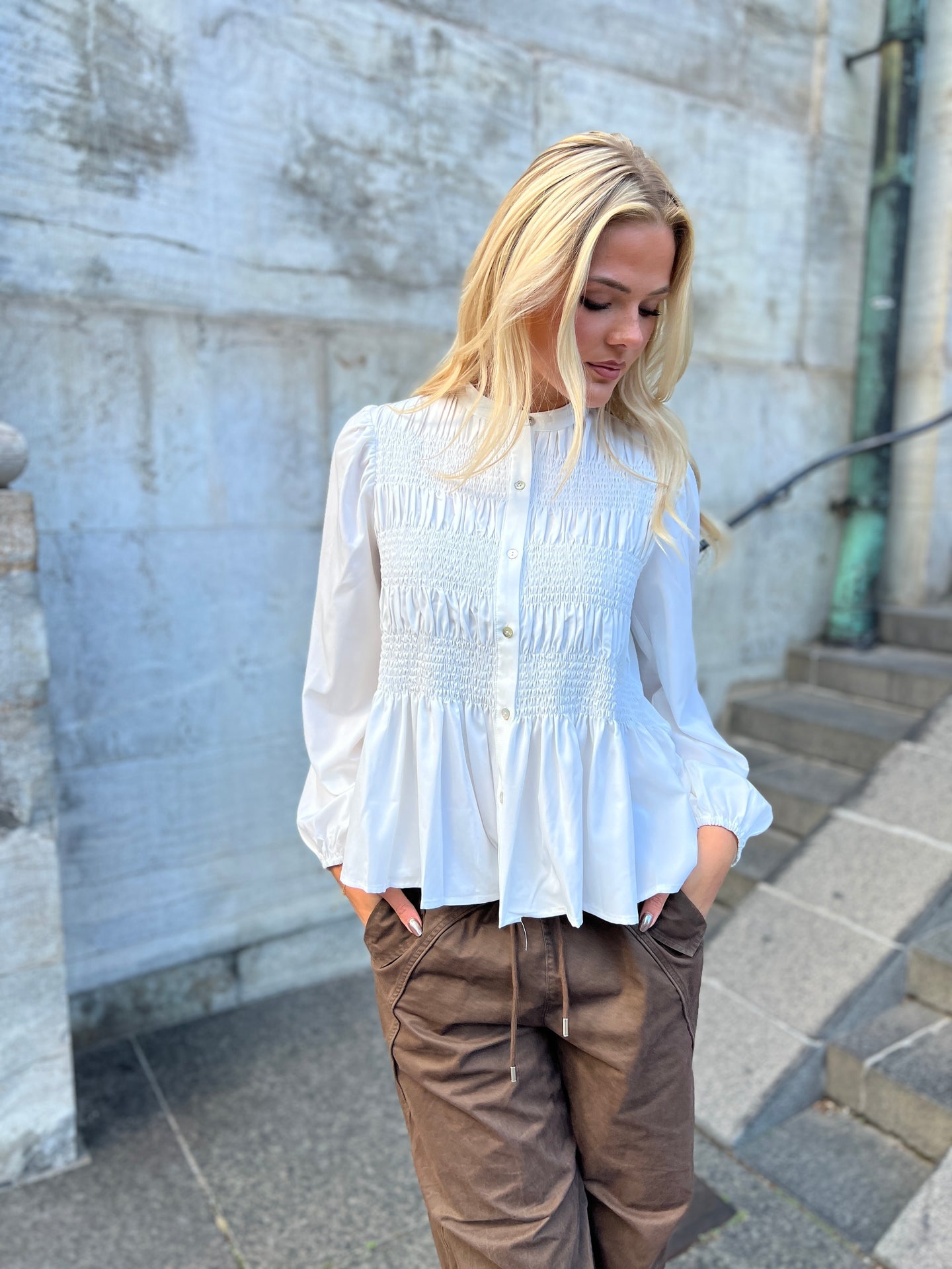 Continue skjorte -chloe smock white