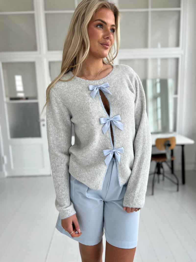 Azaka grey bow knit (8472)