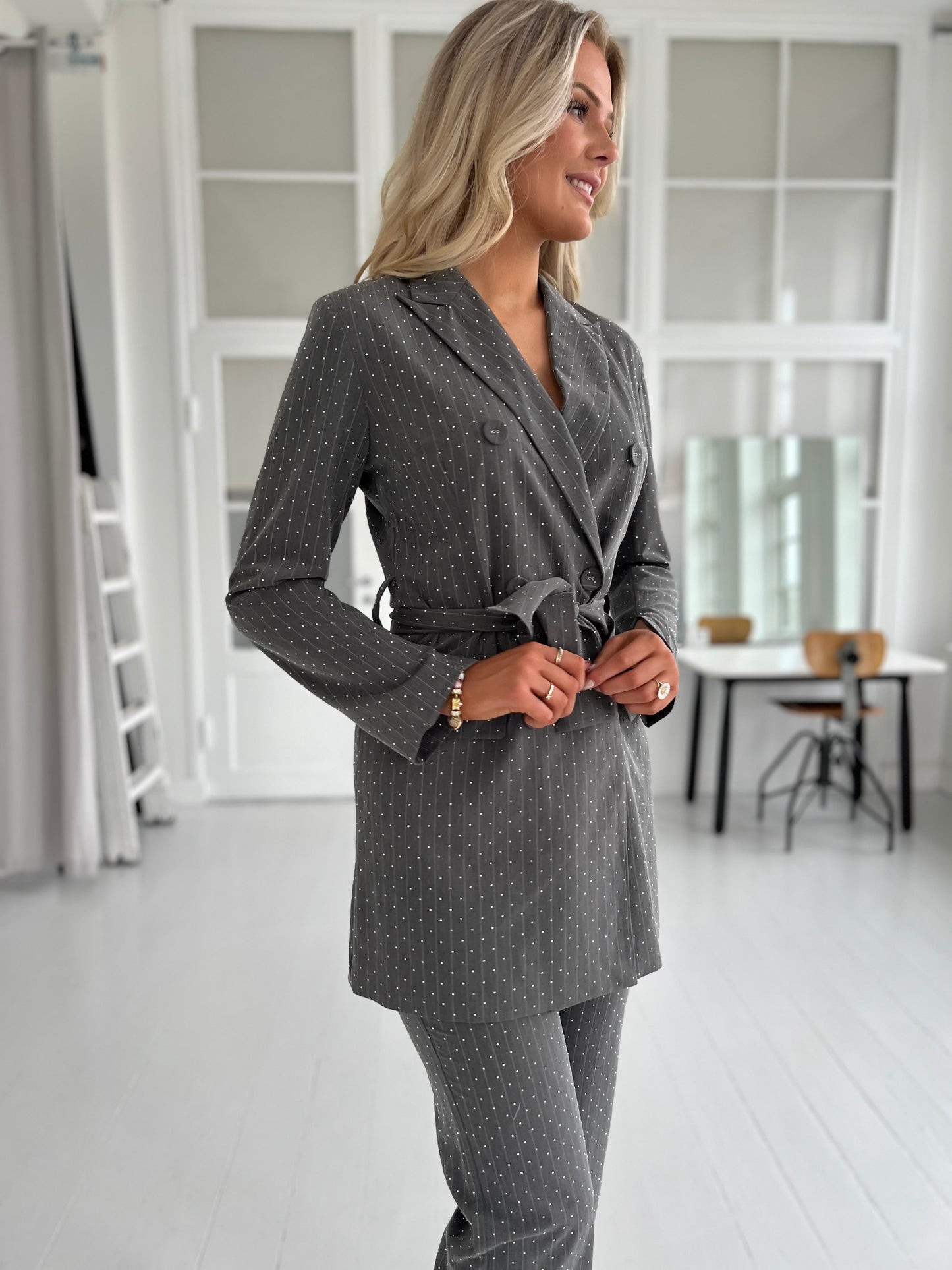 Eight Paris grey rhinestone blazer (9405)