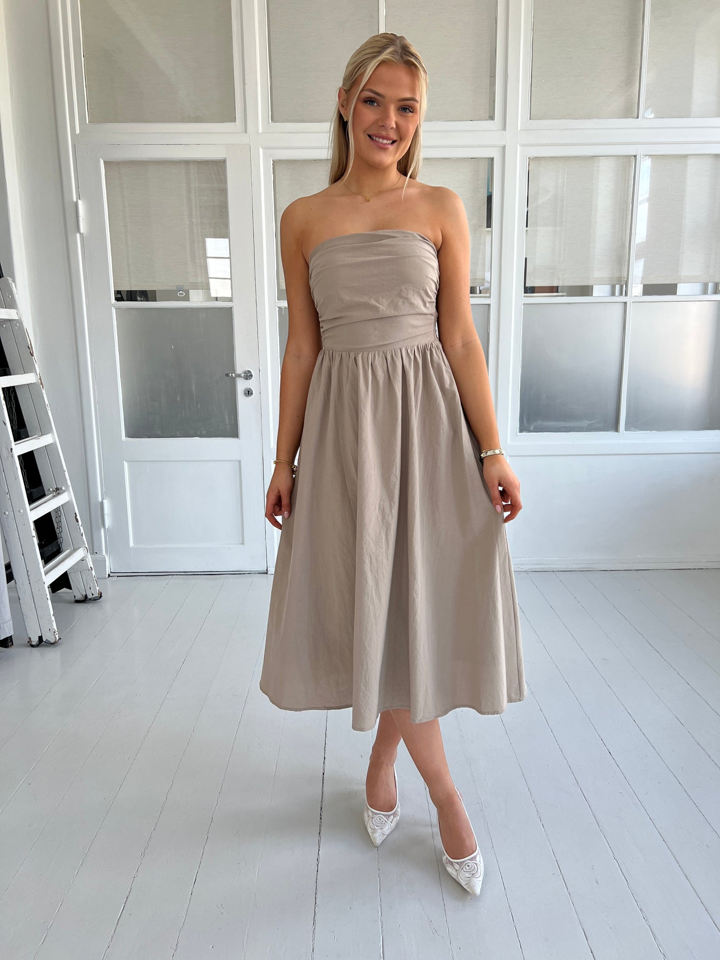 Eight luxe taupe dress