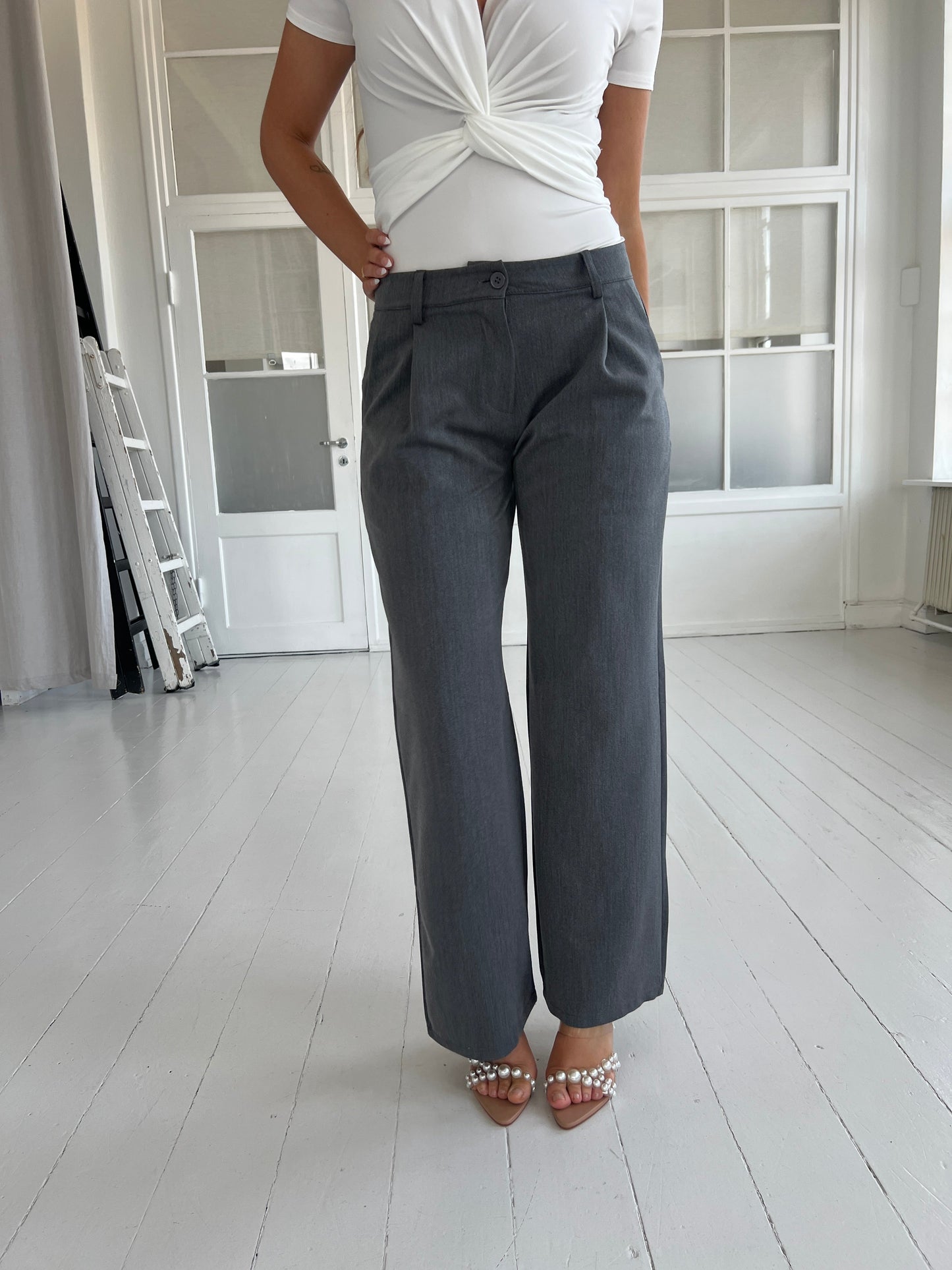 Eight Luxe grey trousers