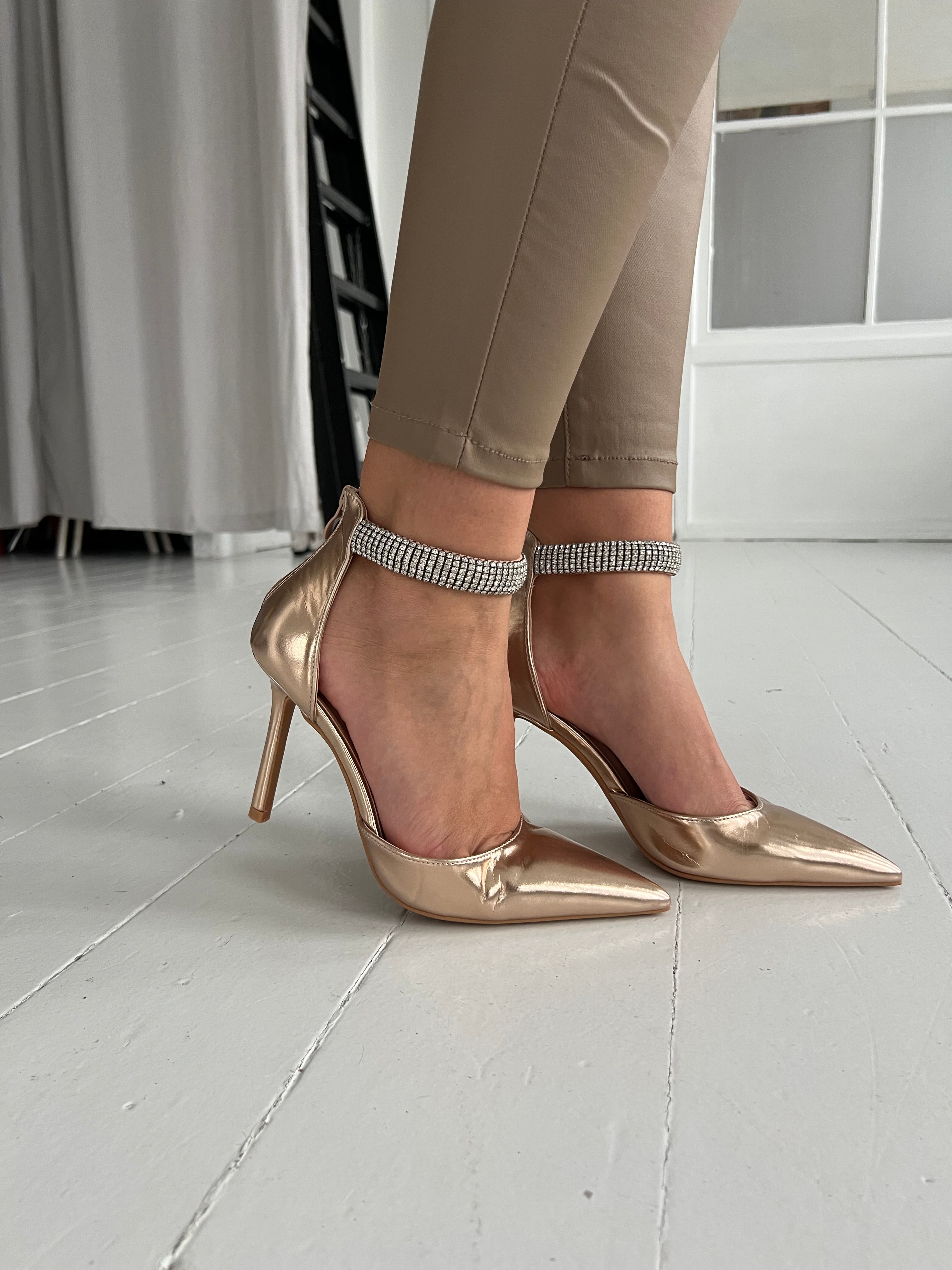Joia Paris heels with rhinestone strap