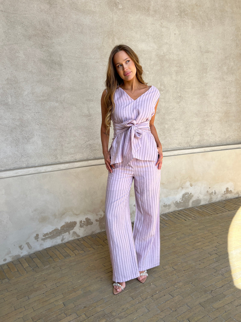 Elli striped linen top