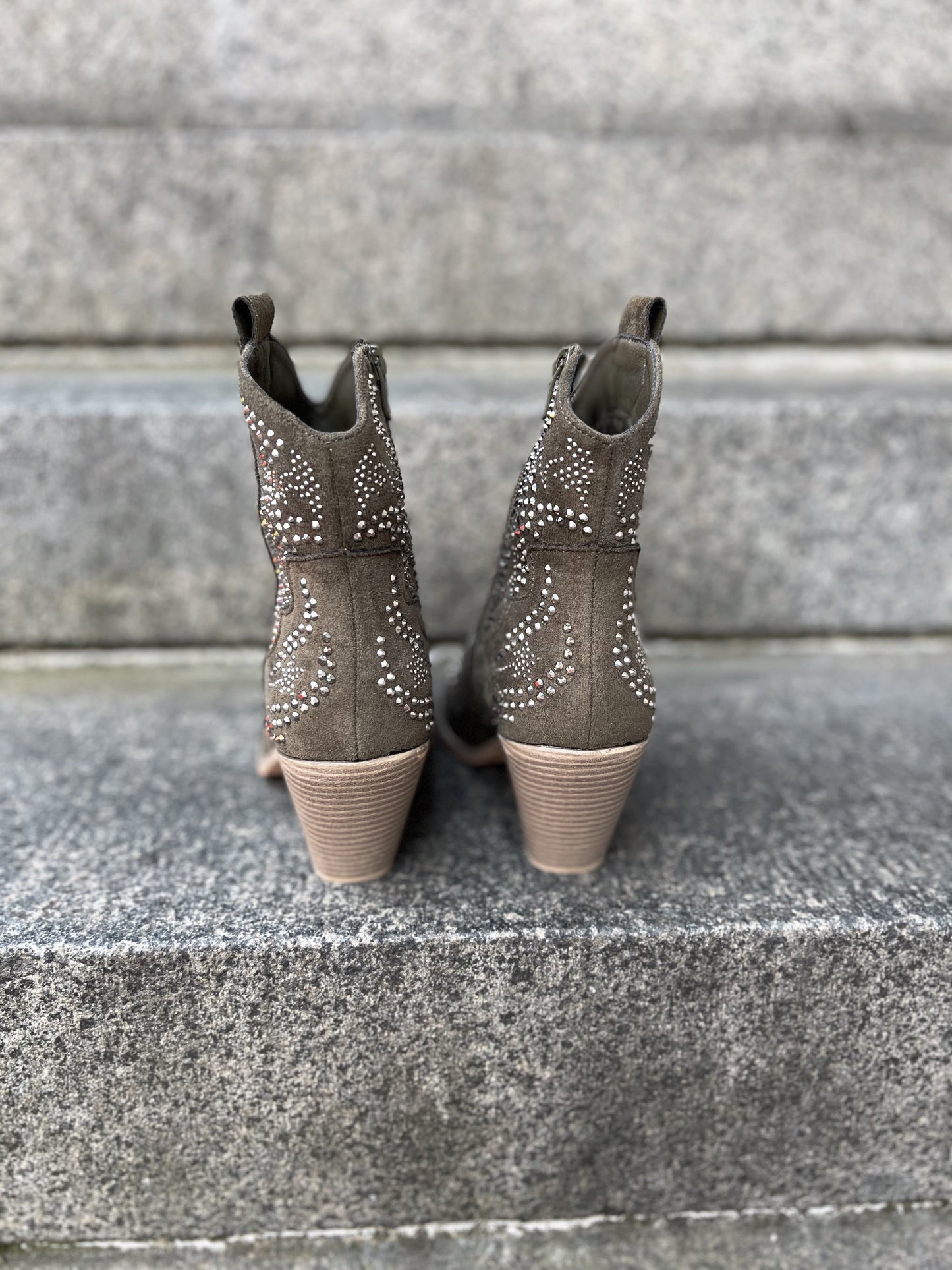 Belle khaki rhinestone boot (3258)