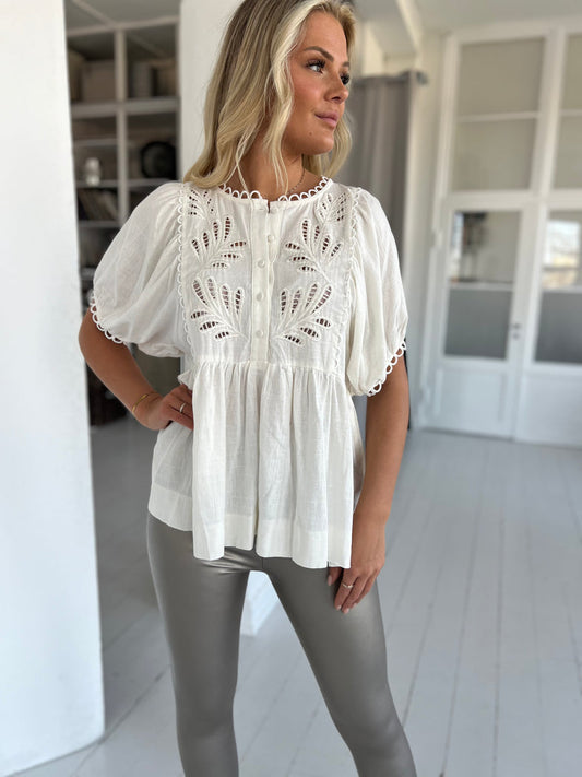 Aaberg Exclusive white bohemian blouse