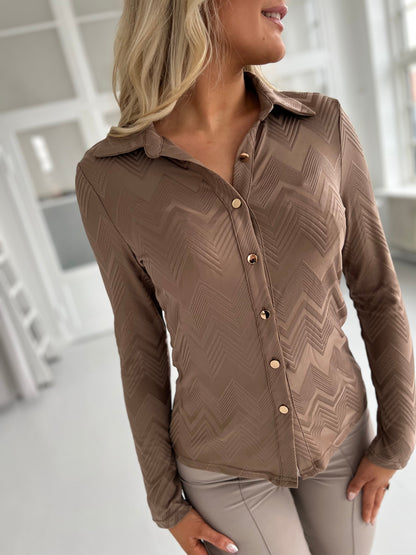 By Swan taupe elastan blouse (8790)