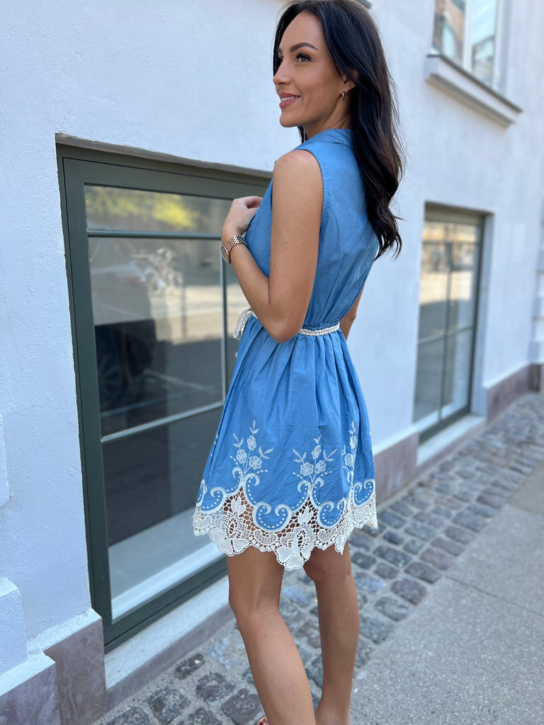 Melena Blue cotton dress (8005)