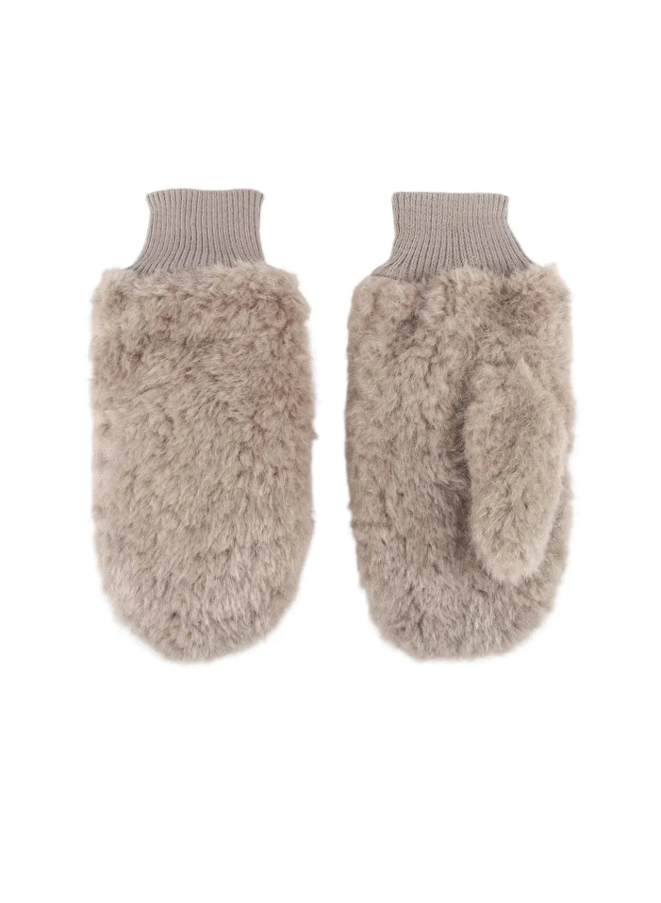 Ella taupe fake fur vanter fra webshoppen Aaberg Copenhagen