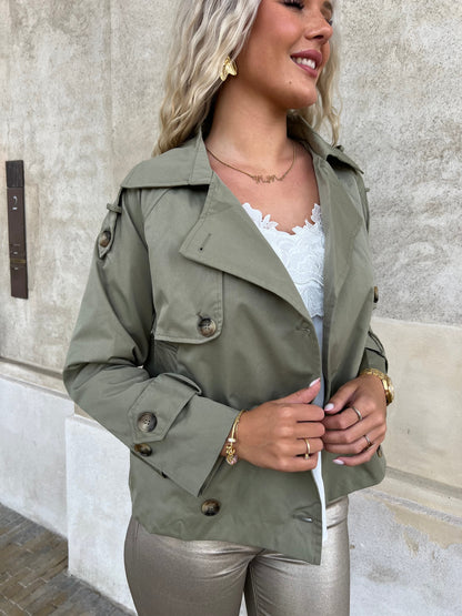 Attrait green trench coat (004)-jakke-Aaberg Copenhagen