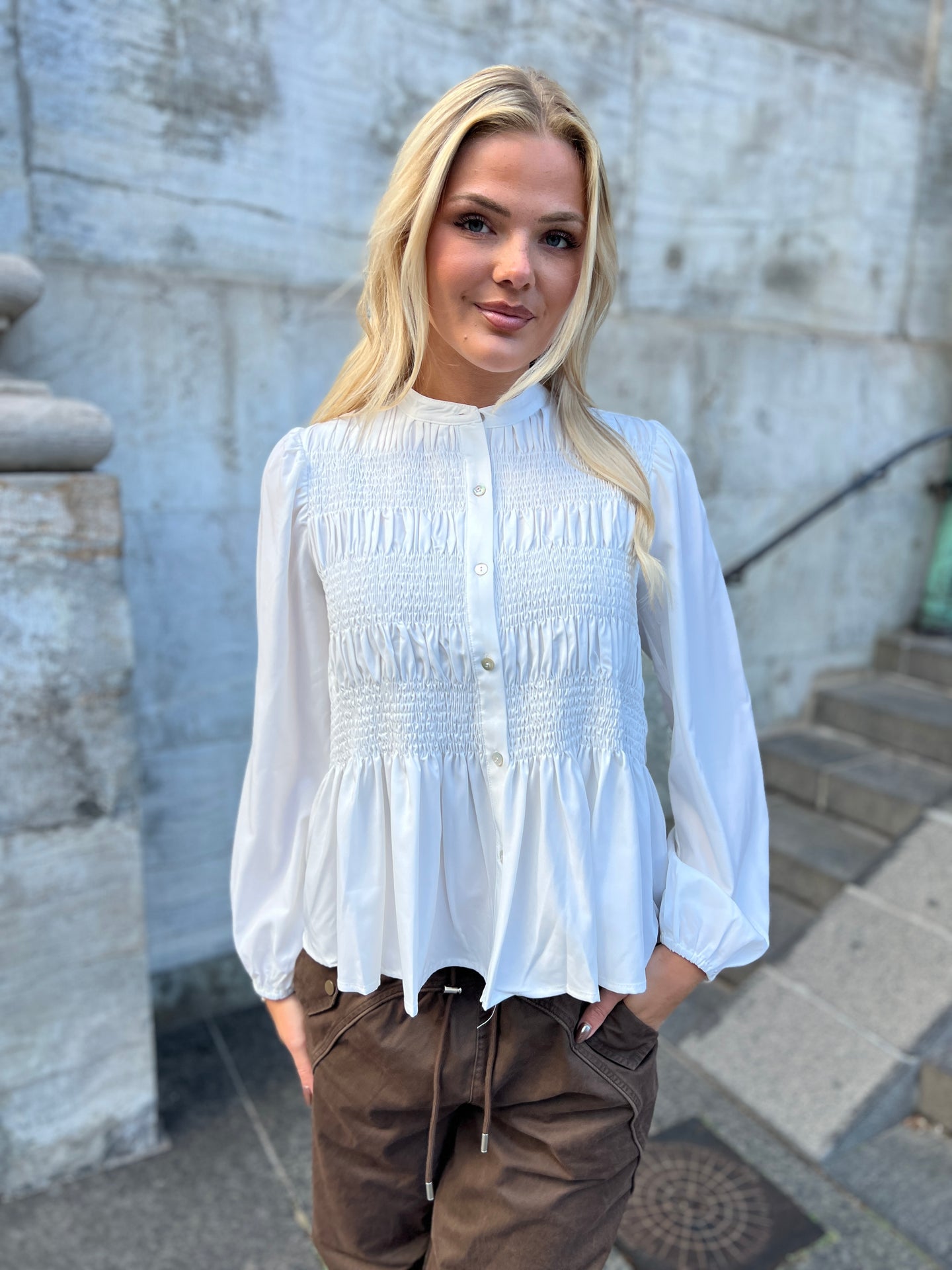 Continue skjorte -chloe smock white