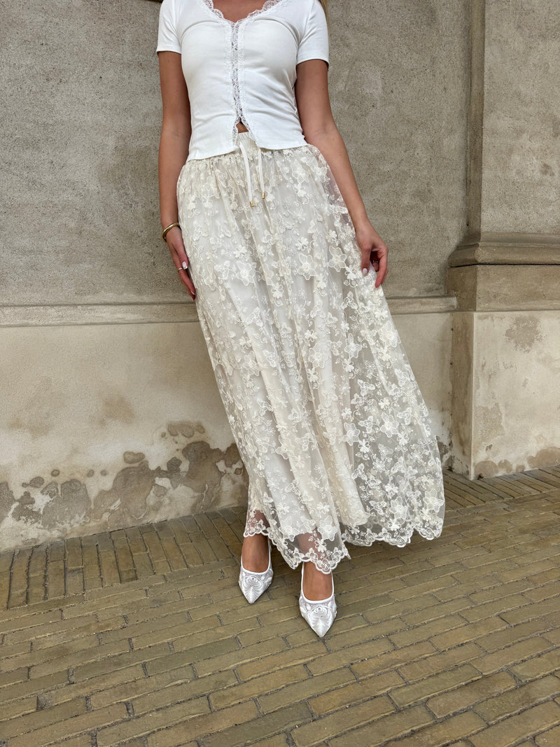 Rosie long lace skirt