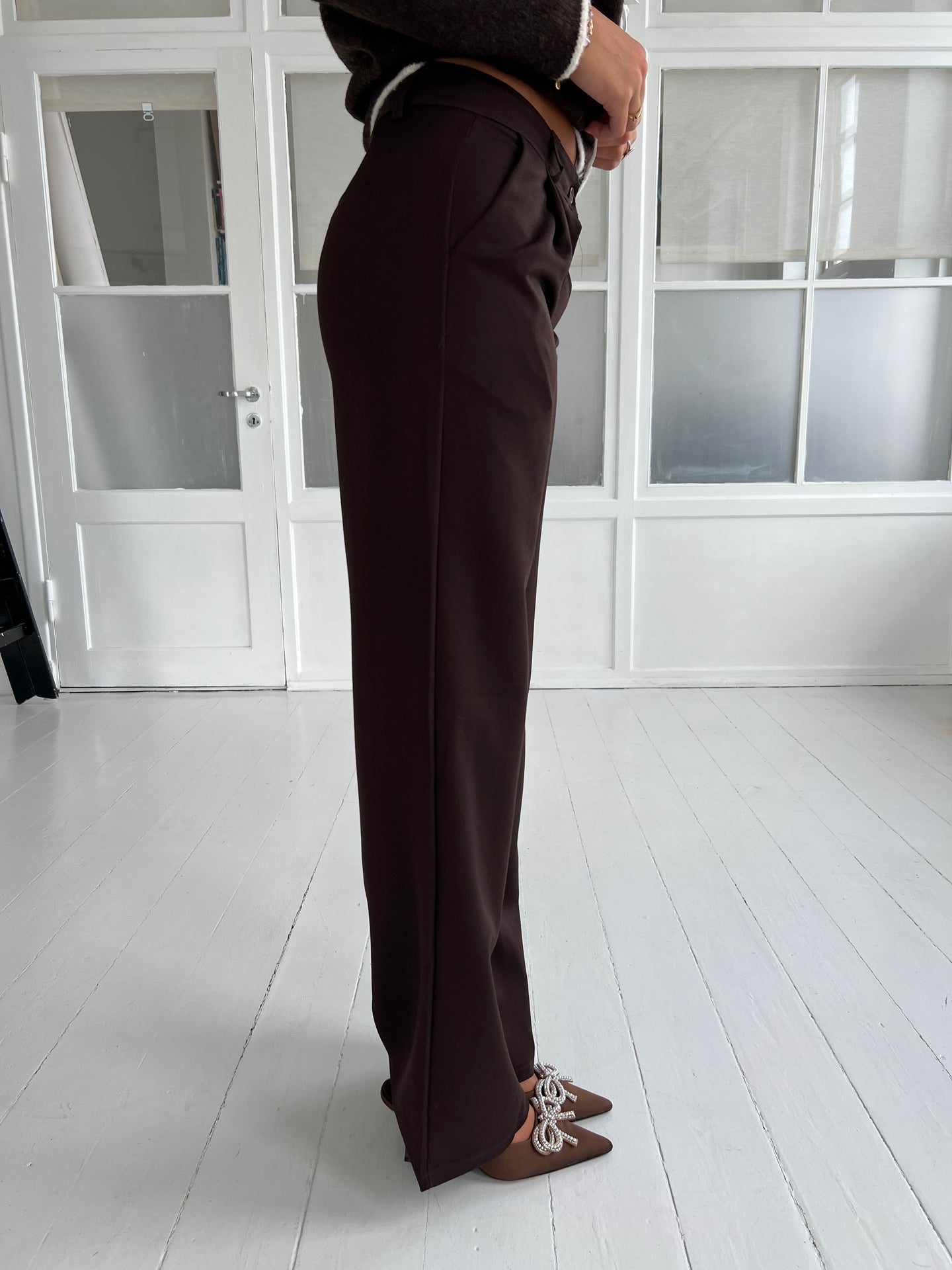 Eight Luxe Brown trousers Long - Åberg Copenhagen