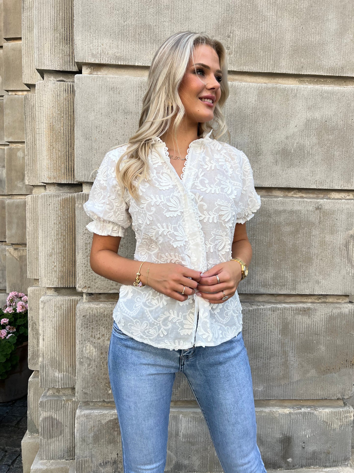 Kilky white bohemian shirt (548)