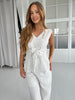 Elli white striped linen top