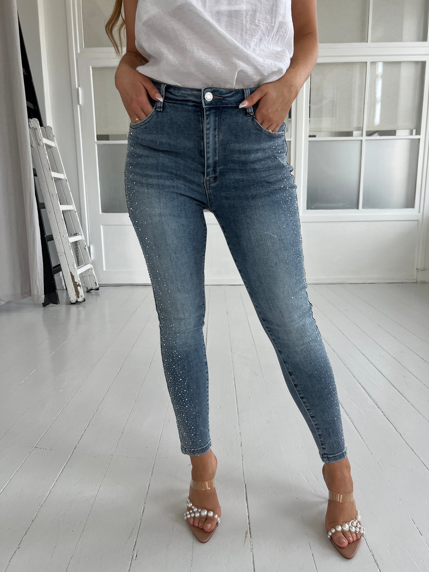 Laulia slim fit rhinestone jeans