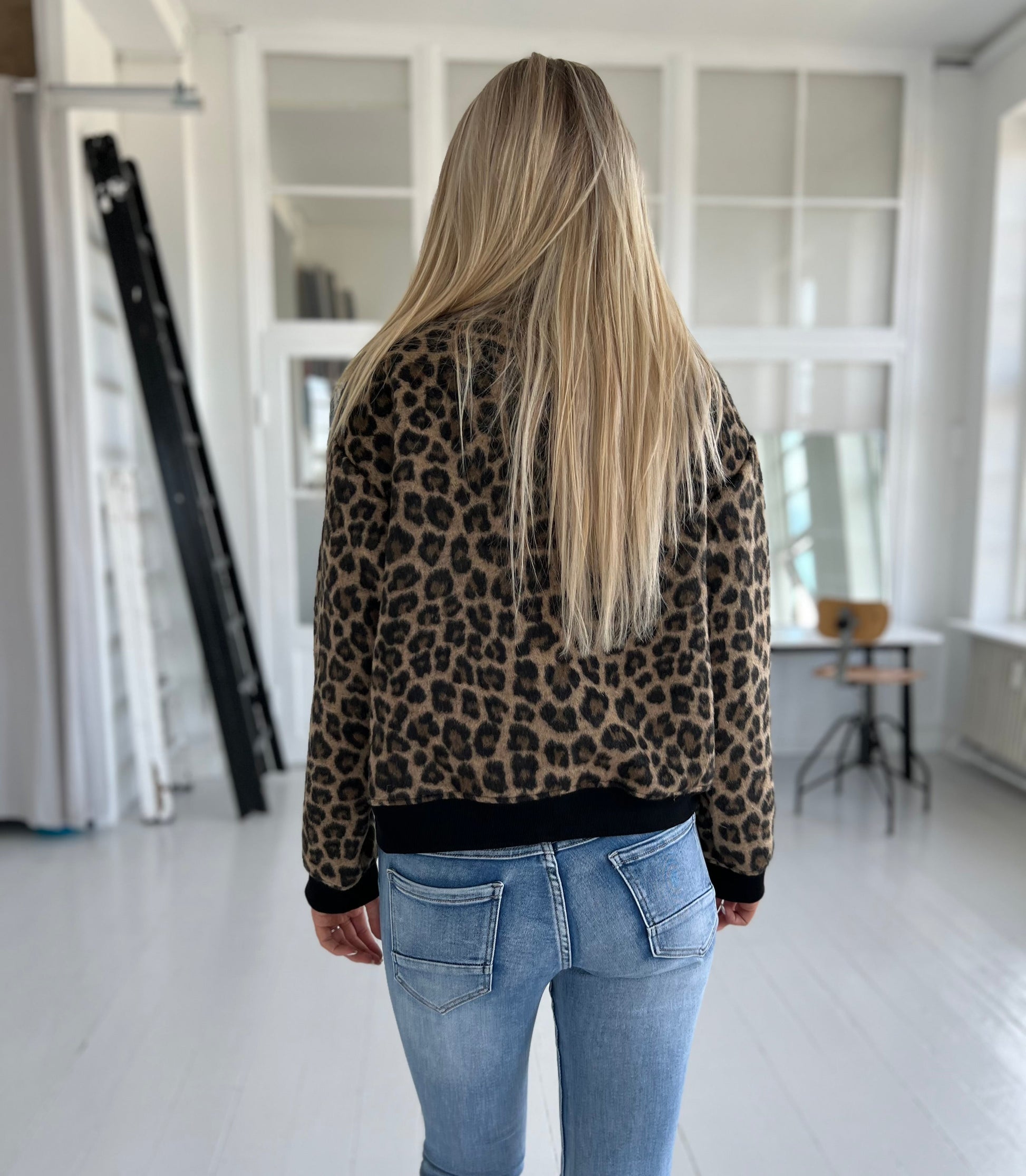 Flam leopard bomber fleece (1958)-jakke-Aaberg Copenhagen