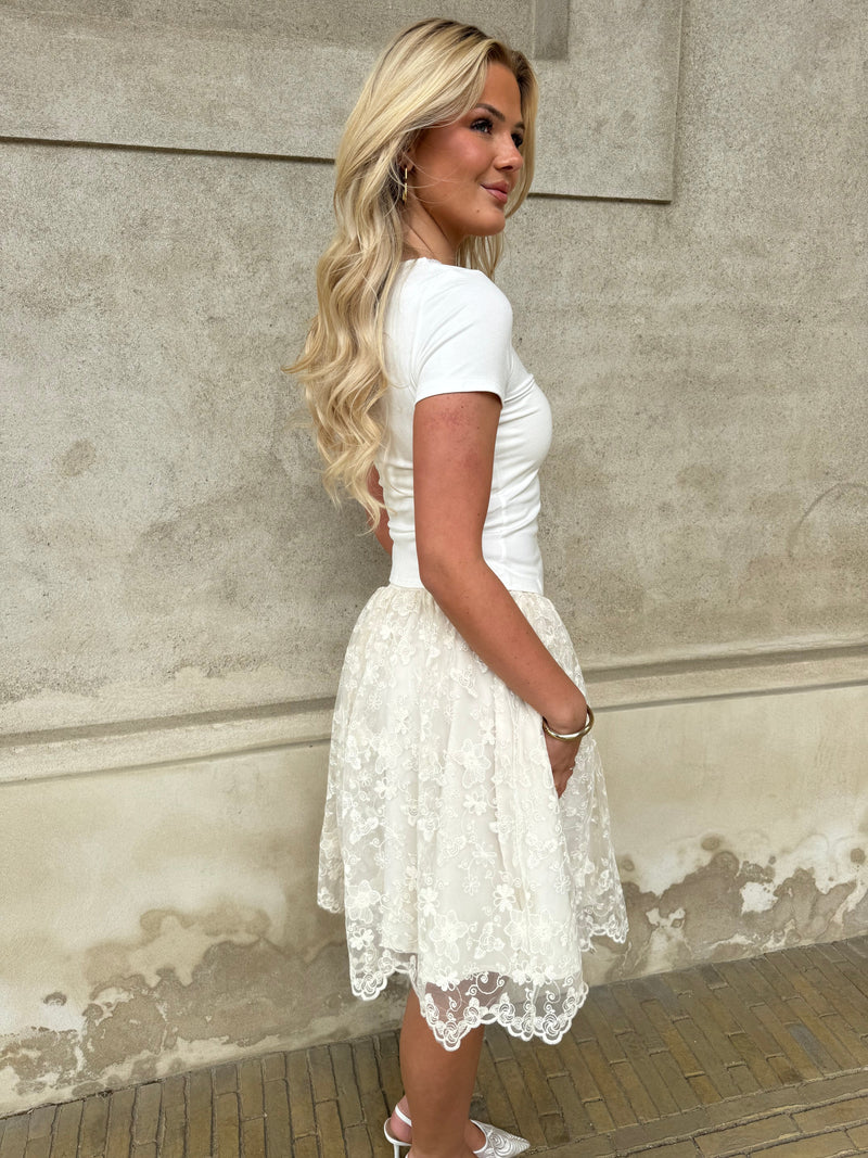 By Swan white romantic blouse