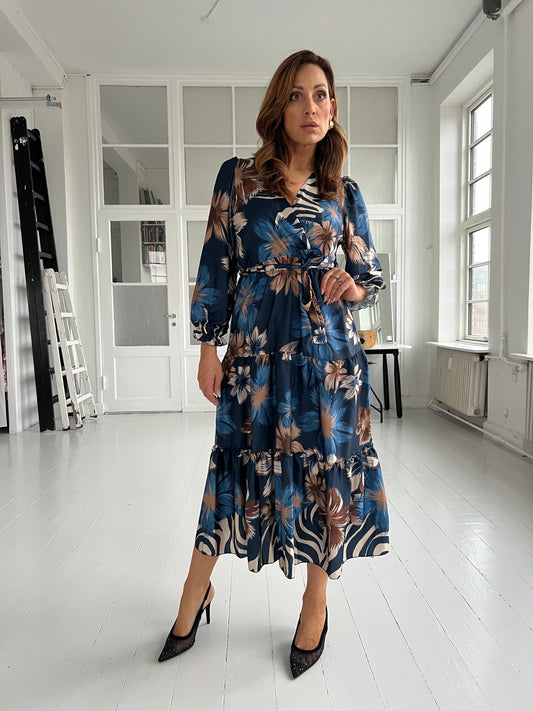 Bianca blue flower dress-kjole-Aaberg Copenhagen