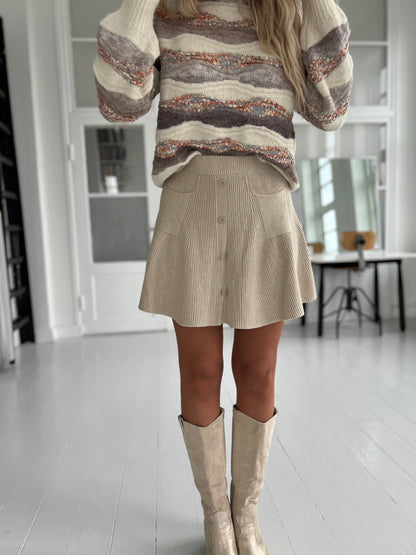 Azaka beige knit skirt (7262)