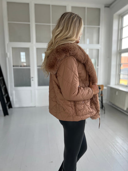 Flam camel puffed jacket (7506)