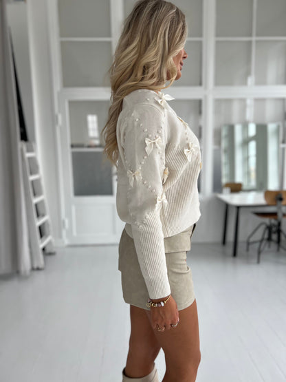 Azaka beige knit cardigan (9084)