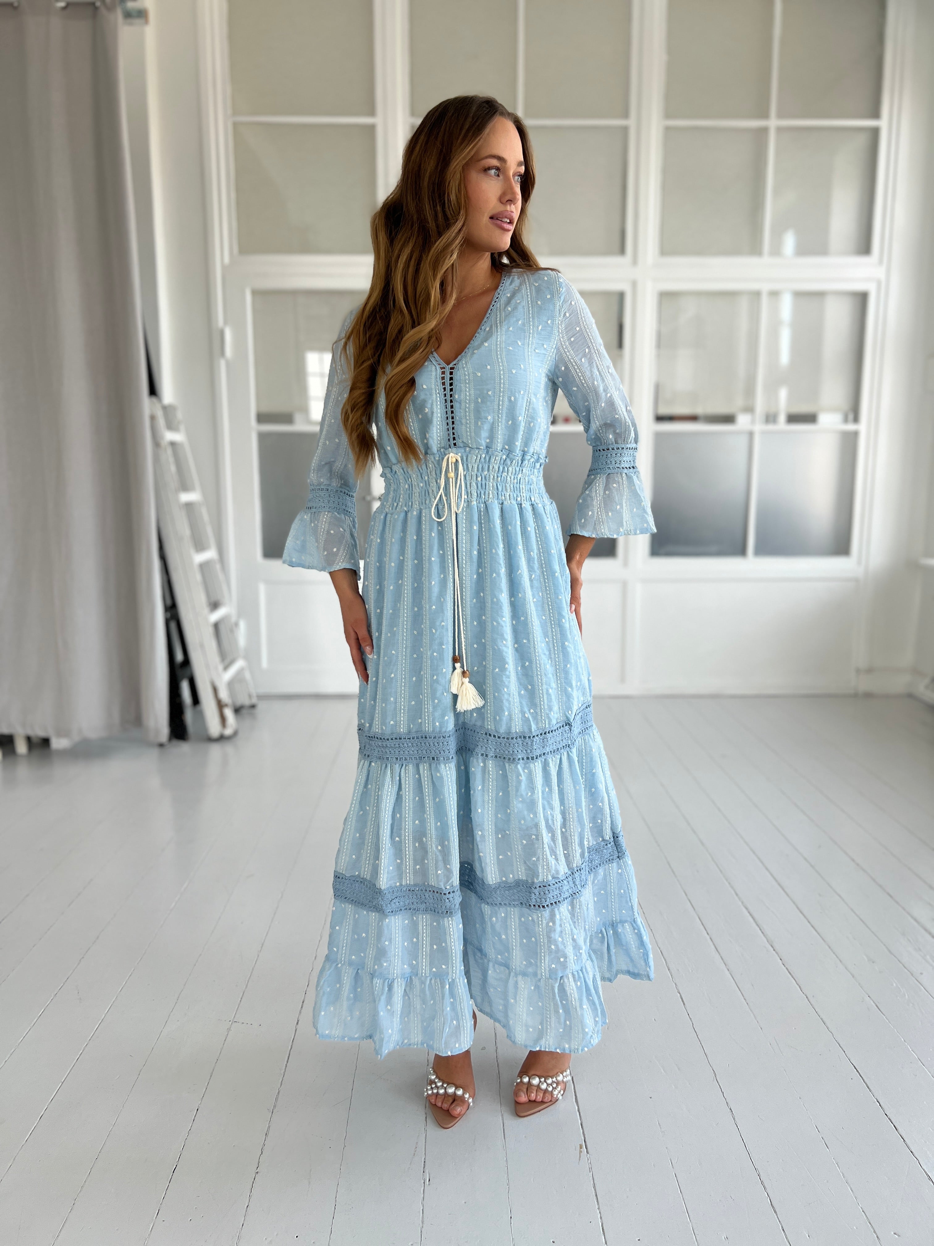 Flam blue boho layer dress