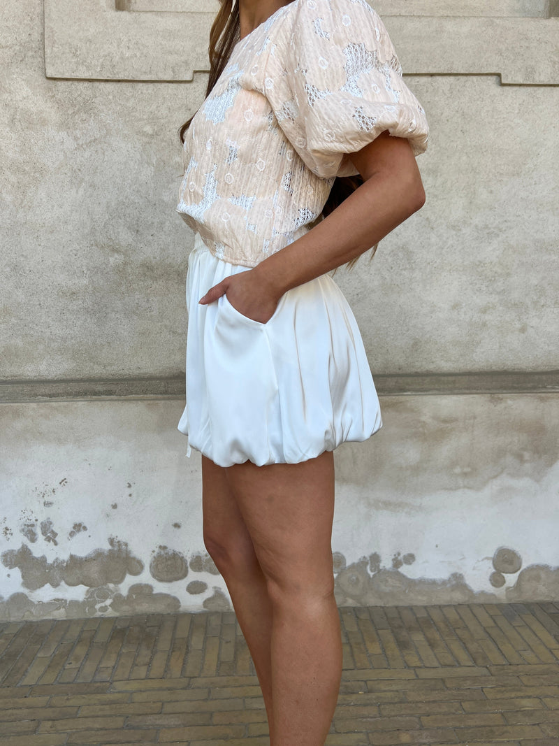 Elli satin balloon shorts