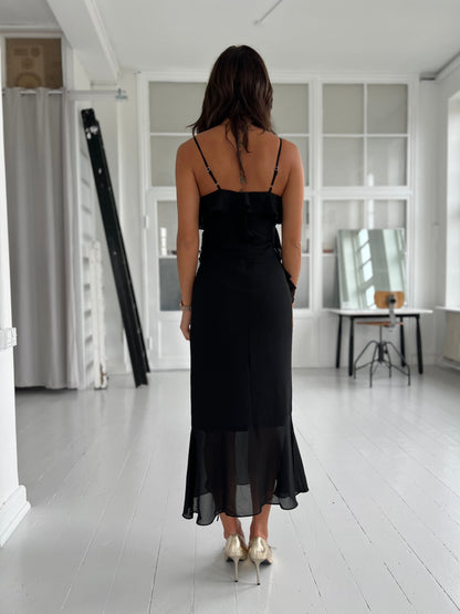 Copperose black layer dress (9010)-kjole-Aaberg Copenhagen