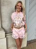 Flam rose shorts set
